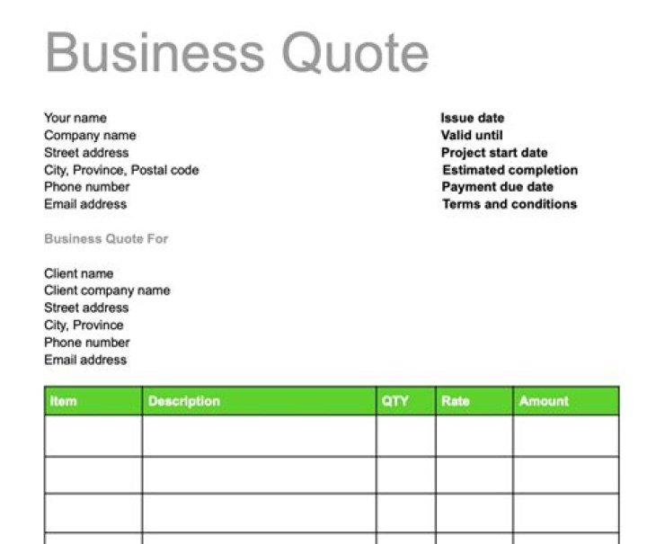 How do you write a business quotation?