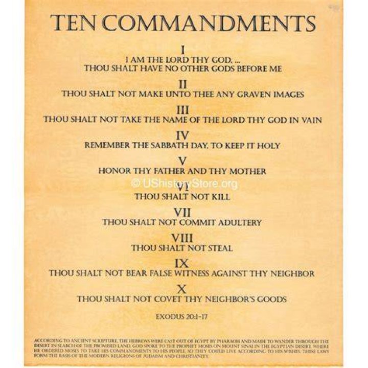 What are the official 10 Commandments?